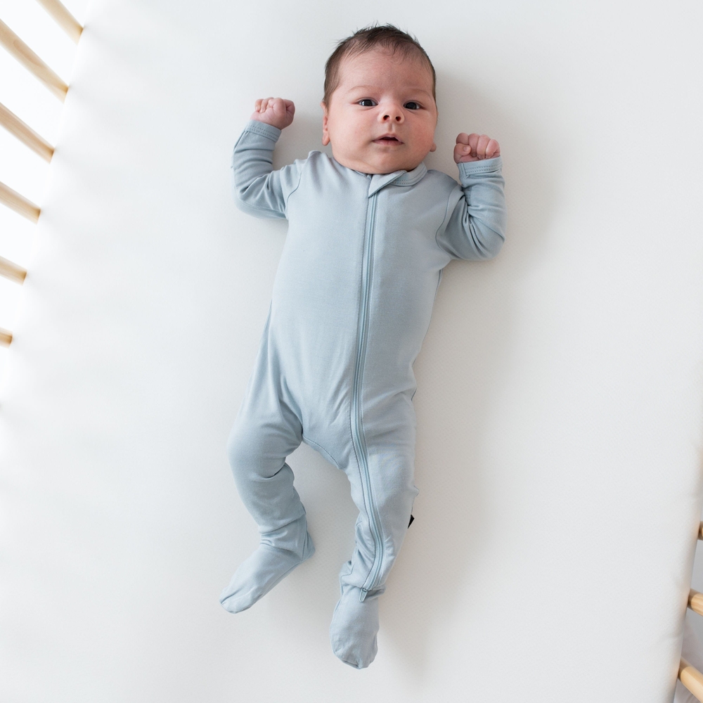 Kyte Zipper Footie Blue 6-12 Month